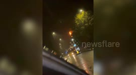 5G mast fire forces closure of road due to fears it could collapse - Long Eaton, Derbyshire, UK