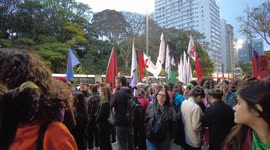 Woman March for Legal Abortion in Sao Paulo, Brazil