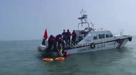 Rescuers Save Man Who Fell In The Sea After Drinking Near Qingdao, China