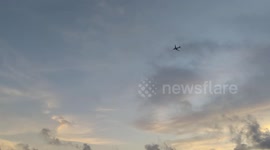 Flight above Cox's Bazar Sea beach in Bangladesh with sunset view.
