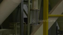 Palestinians work at a coffee factory on the International coffee day in Gaza City.