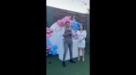 First-time parents-to-be turn into infernos of excitement at baby's gender reveal