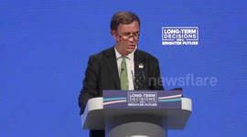 Conservative Party speaks at Tory conference in Manchester, UK
