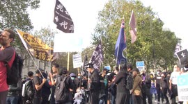Protesters rally against Chinese Communist Party on China's National Day in London