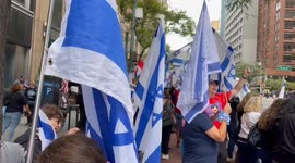 Protest Against Benjamin Netanyahu in New York, USA