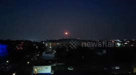 Harvest Moon in The Sky Over Johannesburg, South Africa