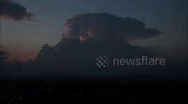Slow Motion Lightning On Dusk Thunderstorm By Drone from N. Ireland - Sept 2023