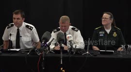 Merseyside school bus crash press conference in Merseyside, UK