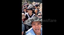 China’s Great Wall completely jammed with visitors