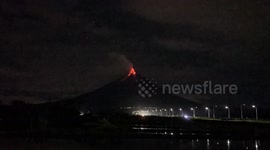 Lava flows from Mayon Volcano in the Philippines