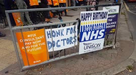 Doctors on the picket lines.  Kings college hospital LONDON uk .