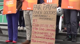 Junior doctors and consultants walk out in latest strike action in London, UK
