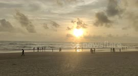 Evening sunset view of Cox's Bazar sea beach