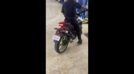 Teenager buys his first motorbike then crashes as he leaves showroom