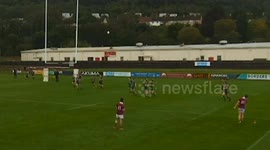 Funny footage shows the world's first own goal - in a rugby match
