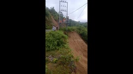 Hero electricians risk lives to move transformer as landslide eats away at ground below