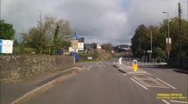 James Bond car broken down in wadebridge cornwall today right on a round about, the driver filming heckles and shouts ``Cant park there mate`` lol