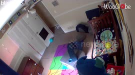 Toddler's hilarious slip & fall fail after a tantrum is proof that Karma is real!