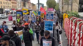 Hundreds march to Royal London Hospital ahead of rally in solidarity with striking healthcare workers