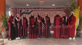 Palestinians attend an exhibition entitled “Our Palestinian Heritage” on the occasion of Palestinian Heritage Day in Beit Lahia, northern Gaza Strip