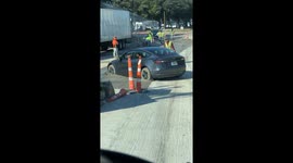 Car Stuck In Wet Concrete
