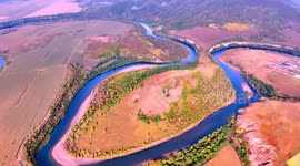 Inner Mongolia's Chaihe River unveils autumn's breathtaking tapestry of colour