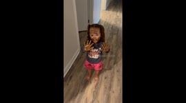 Mini Makeup Artist Makes A Mess