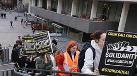 Protesters show up supporting better pay for film crews at BFI Film Festival