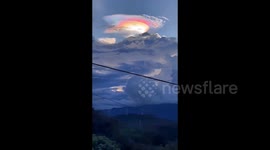Spectacular rainbow mushroom cloud dazzles Chinese residents