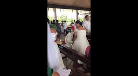 True love! Groom giggles uncontrollably with joy as he marries sweetheart