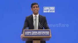Prime Minister Rishi Sunak announces the scrapping of HS2's northern leg in Manchester, UK