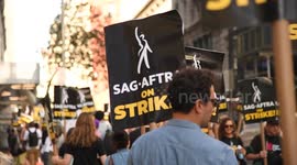 SAG-AFTRA Strike: Workers march in New York as negotiations continue for second day