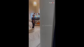 Toddler has a swell time with brother who is playing ninjas by flinging shirt *Heartwarming Video*