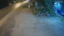 CCTV camera captures two accidents at junction on the same day