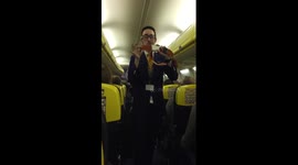 Ryanair flight attendant makes safety instructions far more fun