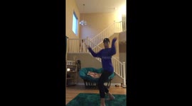 Dancer's little sister pulls off brilliant video bomb