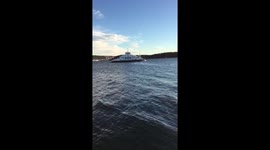 Ferry From Aker brygge To Islands in Oslofjord. Boat Public Transport