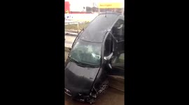 Car crashes into Manchester tram stop after police chase