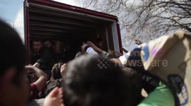 Idomeni camp refugees fight for food