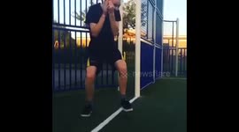 Funny football hit to the face