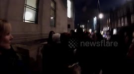 Oscar Isaac poses for pictures with fans in London