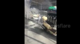 'Sprinkler' vehicles in China play nice, classical music while they put out fires