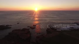 Beautiful Sunset & Glitter Path At Mullaghmore Coast - Drone Footage