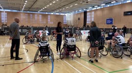 Kate Middleton joins World Cup winners for wheelchair rugby league session in Hull, UK