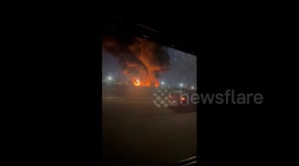 Massive blaze erupts at factory in Chilean capital