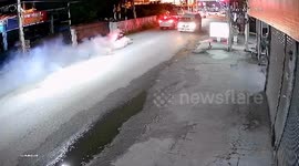 EV bike explodes in fireball on quiet road