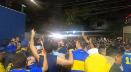 Boca Juniors fans celebrate Copa Libertadores semi-final win in Sao Paulo