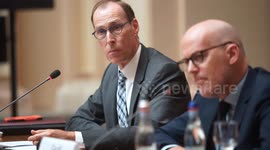 Jan Kees Martijn holds a press conference in Bucharest, Romania