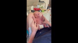 Constipated newborn boy realizes that 'hulking up' is the key to relief