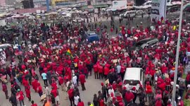 Protesters Rally Outside The Central Bank Against Economic Mismanagement in Accra, Ghana